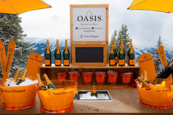 bottles of veuve clicquot at Little Nell resort in Aspen