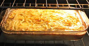 Albanian Pastice dish in the oven. 