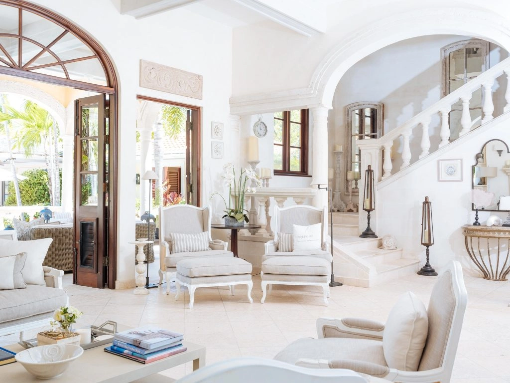 bright and spacious seating area at jumby bay resort