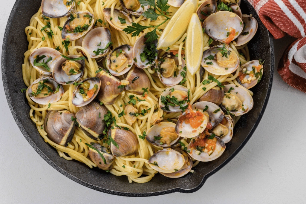 Linguine with Grilled White Clam Sauce