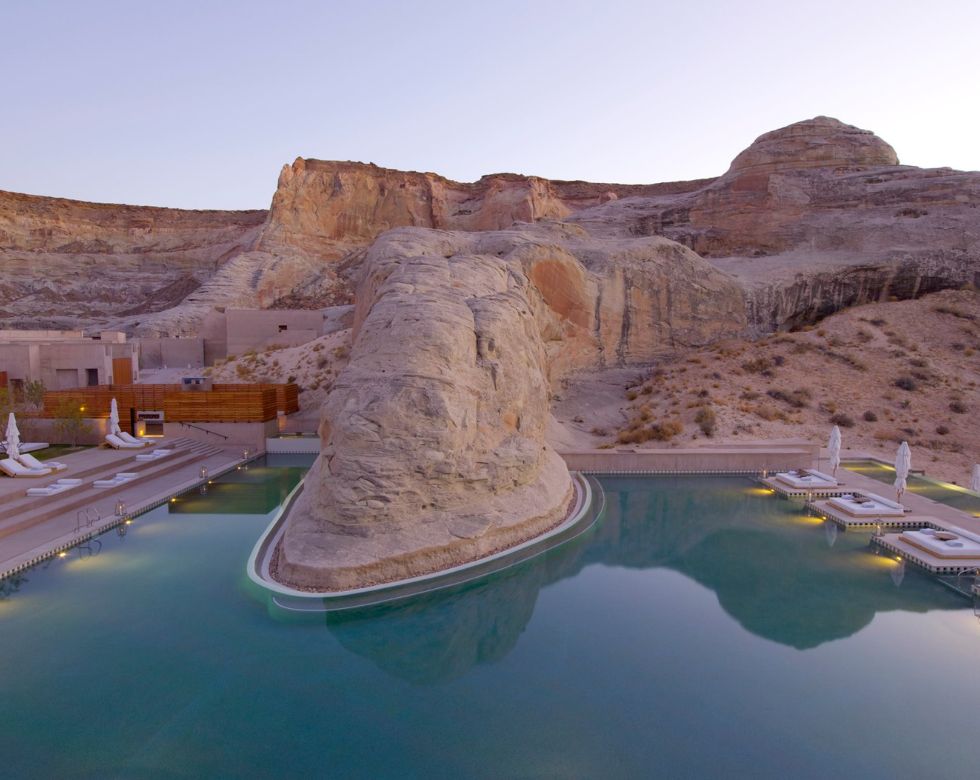 Amangiri pool; Valentine's Day podcast- love is in air