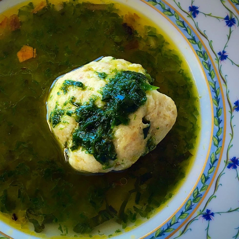 spring recipe for ramp matzo ball soup 