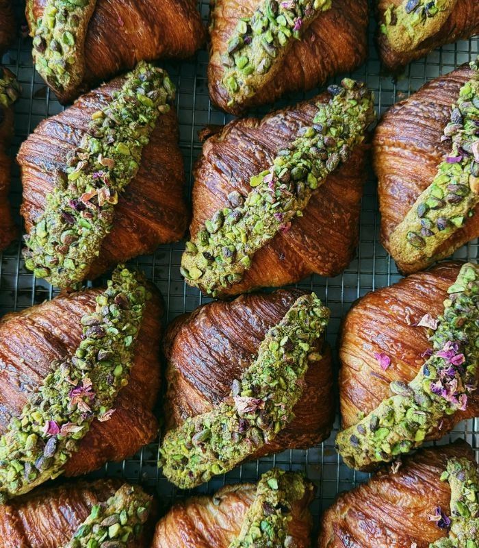 Librae Bakery Pistachio Rose Croissant