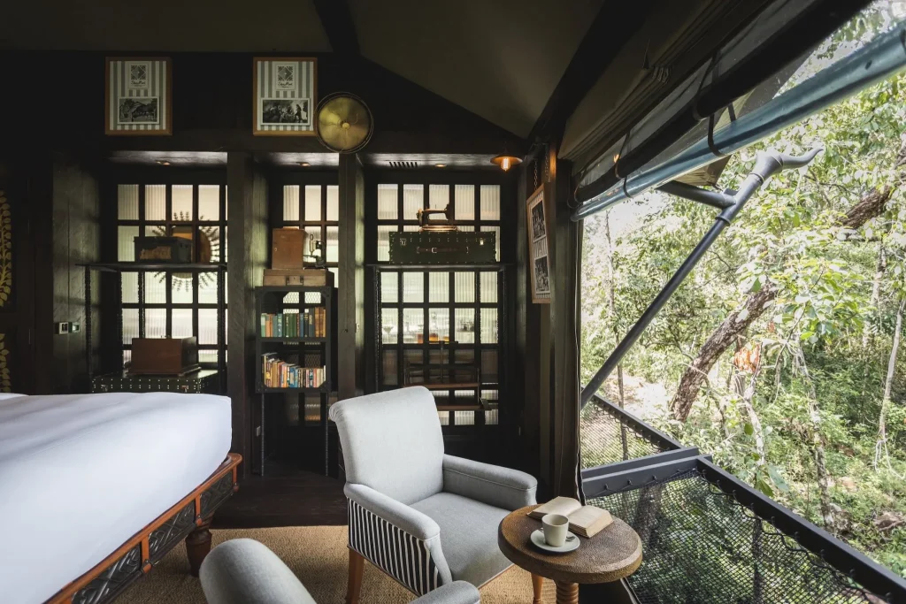 Luxury tented suite overlooking Cambodia rainforest at Shinta Mani Wild